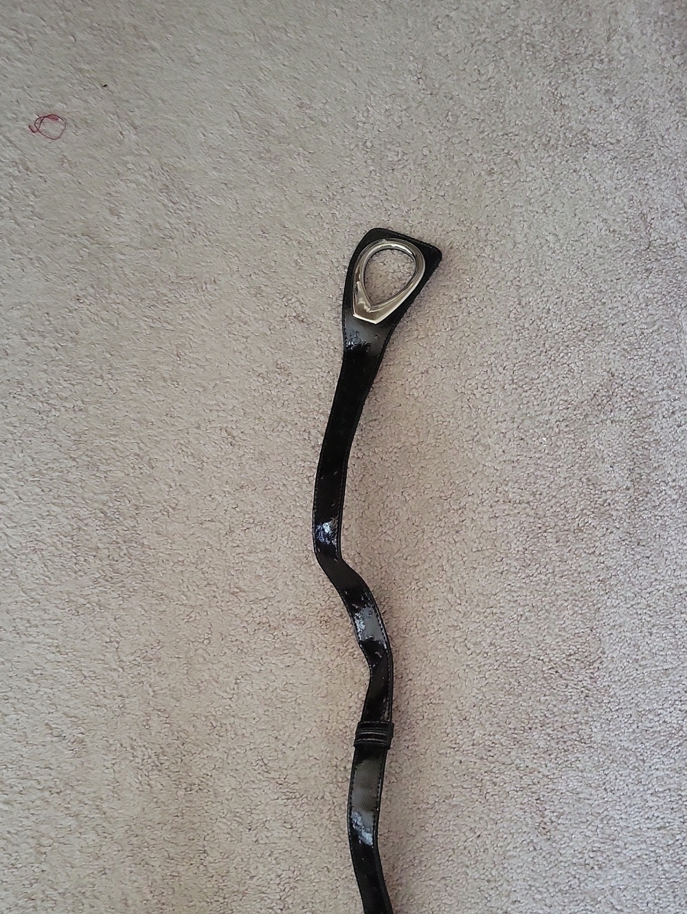 Black Patent Leather Curved Stirrup Leather